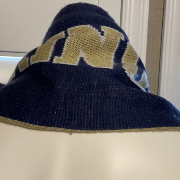 Gold and Purple Knit Scarf with Fringe - Picture 2 of 7